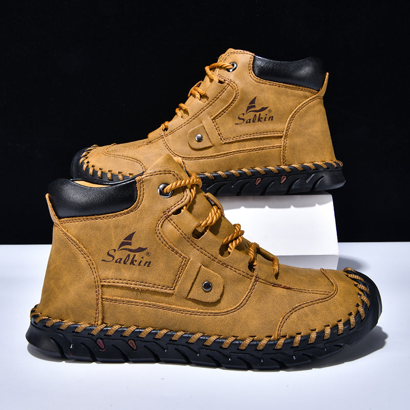 (⏰ 70% OFF – Limited Time Offer) Men’s Comfortable Orthopedic Leather Boots – Arch Support, Shock Absorbing, Wide Toe, Waterproof, Anti-Slip, Breathable, Lightweight & Handmade for Everyday & Outdoor Wear