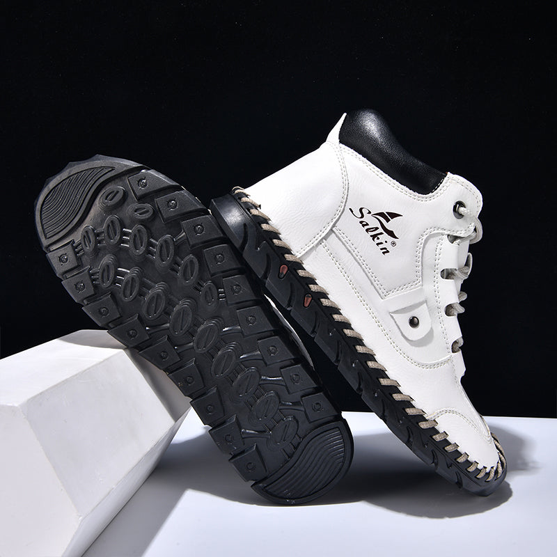 (⏰ 70% OFF – Limited Time Offer) Men’s Comfortable Orthopedic Leather Boots – Arch Support, Shock Absorbing, Wide Toe, Waterproof, Anti-Slip, Breathable, Lightweight & Handmade for Everyday & Outdoor Wear